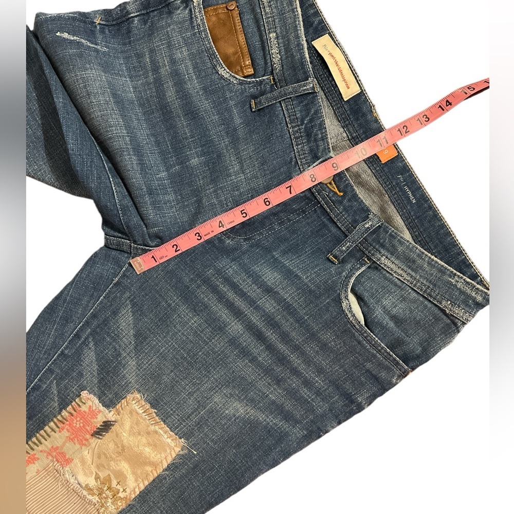 Pilcro and the Letterpress Blue Jeans with Patchwork Accents - Picture 7 of 14